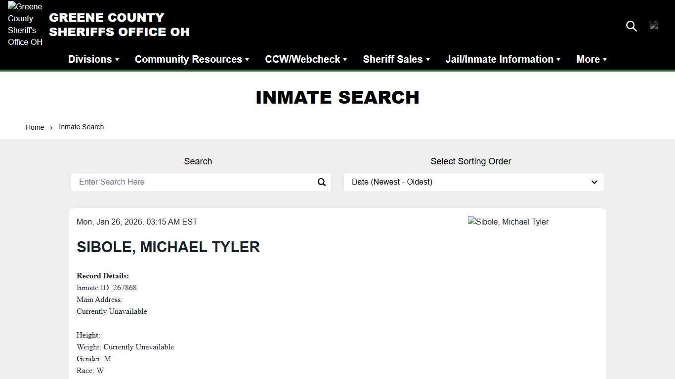 Inmate Search Greene County Sheriff's Office OH